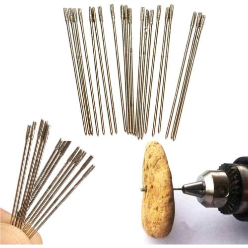 20pcs/set Solid Diamond Coated Drill Bits Hole Lapidary Needle Jewelry Agate 1mm New Accessories