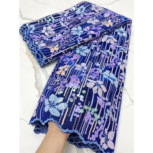 2021 Latest Sequin Velvet Lace Fabric Sequence African Organza Lace Fabric High Quality African Lace Fabric For Wedding 4341B