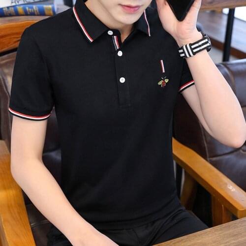 2021New Fashion Summer Mens Polo Shirts Cotton Shirts Short Sleeve Embroidered Simple Shirt For Male Size M-4XL