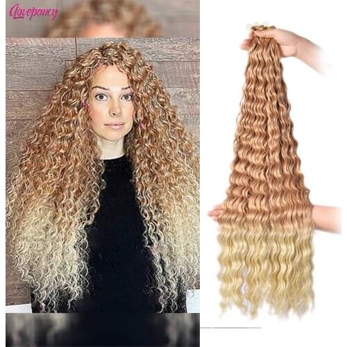 30Inch Soft Water Wave Crochet Braids Hair Synthetic Goddess Braiding Hair Extensions For Women Long Natural Curly Deep Wave