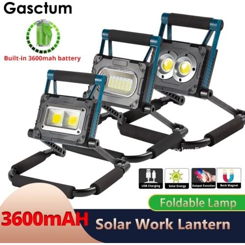 3600Mah Worklight Portable Solar Work Lanterns Lamp USB Rechargeable Outdoor LED Searchlight Camping Light Campe Spotlight 30W