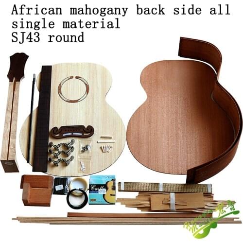 43 inch SJ Super Jumbo guitar Authentic African mahogany back spruce face full set of materials combined guitar production