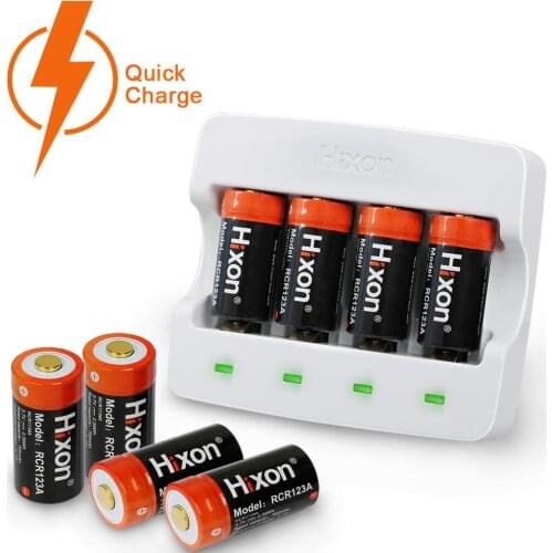 8pcs battery&charger RCR123A 700mAh li ion rechargeable protected battery for Arlo HD camera&Reolink argus UL& FCC certificated