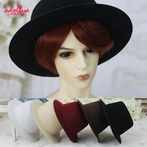 Adollya 1/3 BJD Doll Accessories Flat Top Round Hat Toys For Girls Fishion Bowler Hat Accessories For Dolls Girl Birthday Gifts