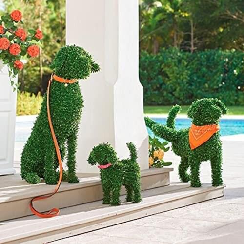 Decorative Peeing Dog in 4 Styles, Green Lifelike Artificial Dogs for Garden/ Courtyard/ Lawn/ Fences