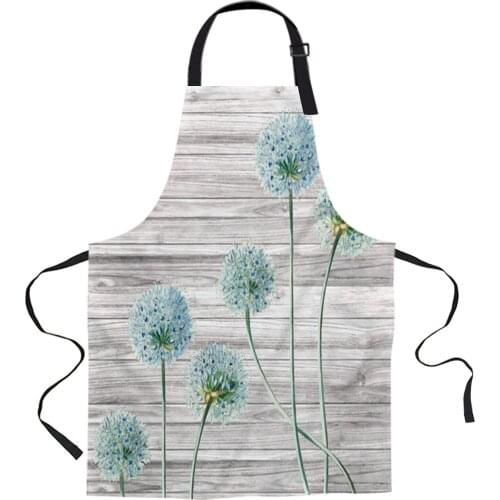 Dandelion Retro Flower Plant Wooden Board Kitchen Nail Shop Apron for Women Men Kids Aprons Dinner Cooking Baking Accessories
