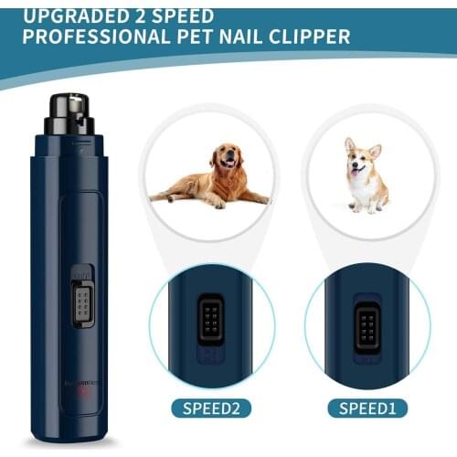 Pet Nail Grinder Electric Dog and Cat Automatic Nail Trimmer with LED Light Two-speed Adjustment USB Rechargeable Nail Grinder
