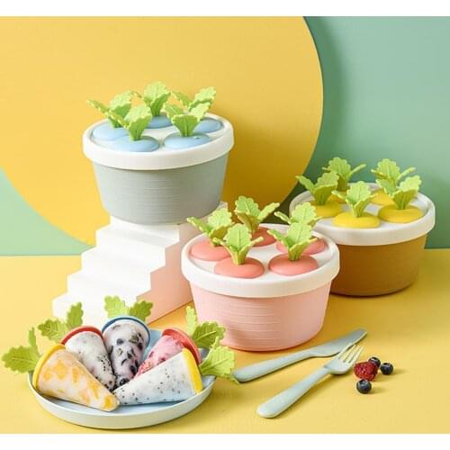 5 Cavity Ice Cream Mold Safe Easy to Released PP Reusable DIY Ice Pop Molds for Home