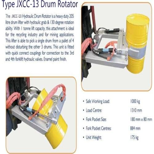 Hot sale Forklift accessories Forklift attachment Type JXCC-13 Drum Rotator