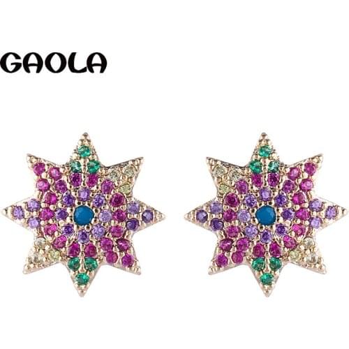 GAOLA New AAA Cubic Zirconia Classic Star Stud Earrings Engagement Gift GLE10015