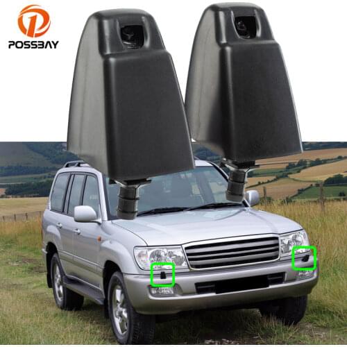 2Pcs/Set Front Side Headlight Washer Nozzle Jet Matte Black for Toyota LAND CRUISER 100 Series/Lexus LX470 1998-2007 Auto Parts