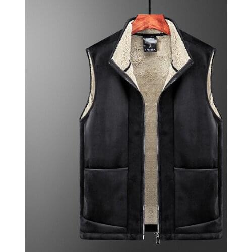 Jacket Men Vest Jacket Autumn Winter Casual Sleeveless Jacket Men Warm Fleece Mens Vest Jacket Thick Sleeveless Mens Vest