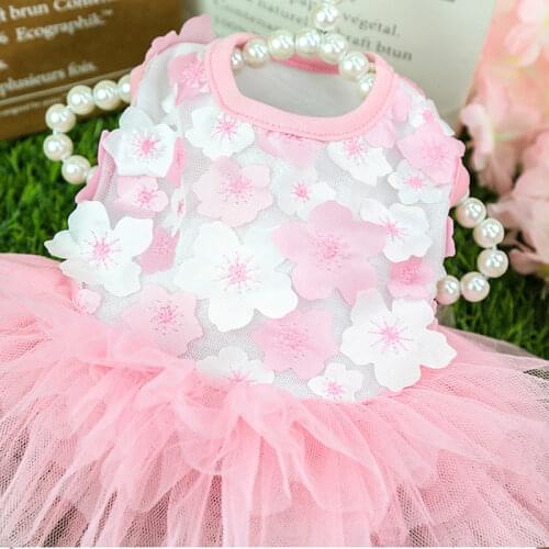 Summer Dog Lace Tullle Dress Pet Dog Clothes For Small Dog Party Birthday Wedding Bowknot Dress Puppy Costume Spring Pet Clothes