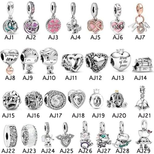 Hot Sale 100% 925 Sterling Silver Charms Fit Women Bracelet & Necklace Diy Jewelry