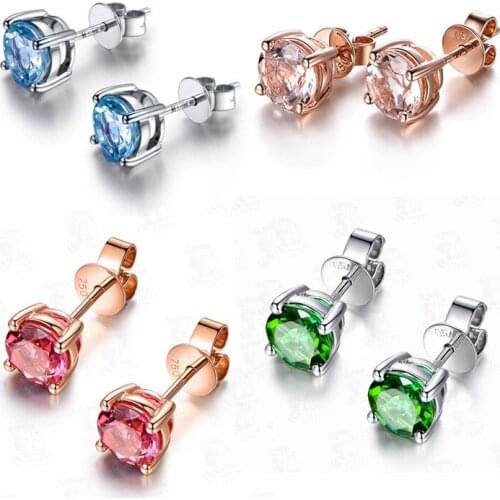 MIQIAO Silver Plated Color Round Crystal Vintage Gothic Ear Cuff Piercing Stud Earrings for Women Girls Friends Gift Jewelry Boh