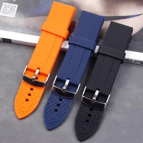 Mens Silicone Strap Accessories 23mm for Armani AR0527AR3113 6114 6115 Womens Sports Waterproof Rubber Strap Pin Buckle