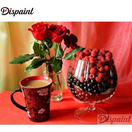 Dispaint Full Square/Round Drill 5D DIY Diamond Painting "Flower fruit coffee" 3D Embroidery Cross Stitch Home Decor Gift A11582