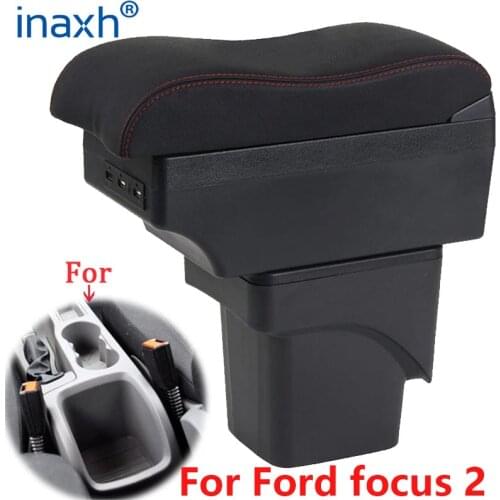For Ford Focus 2 armrest box mk2 car accessories Ford Focus 2 Car Armrest box nterior Retrofit parts Center Storage box USB