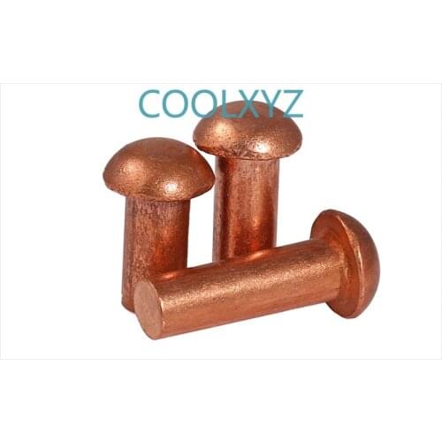 GB867-86 half round head purple copper rivet copper rivet solid rivet half round rivet purple copper round cap nail M2-M8 25PCS