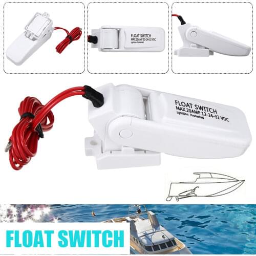 12V 1100GPH Float Water Level Controller DC Flow Sensor Switch Automatic Bilge Pump Marine Float Switch Boat Submersible Pump