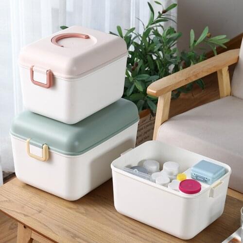 8L/15L Portable Storage Box With Lid Large Capacity Clothing Toy Sundries Organizer Plastic Storage Container Medicine Box