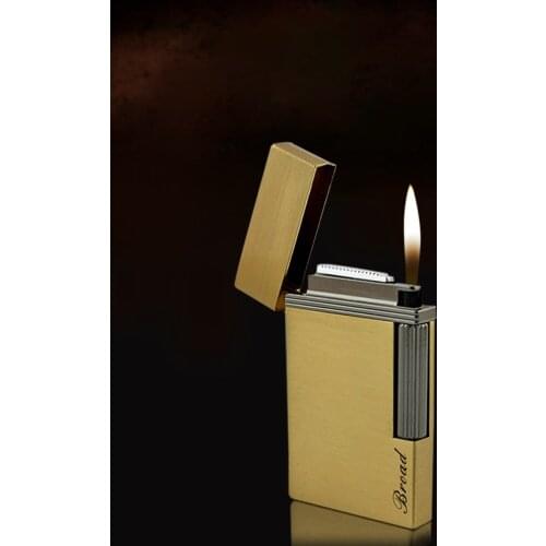 Simple Smooth Ultra-thin Grinding Wheel Flint Open Flame Cigarette Lighter Gas Butane Cigar Classic Fashion Lighter Gadgets
