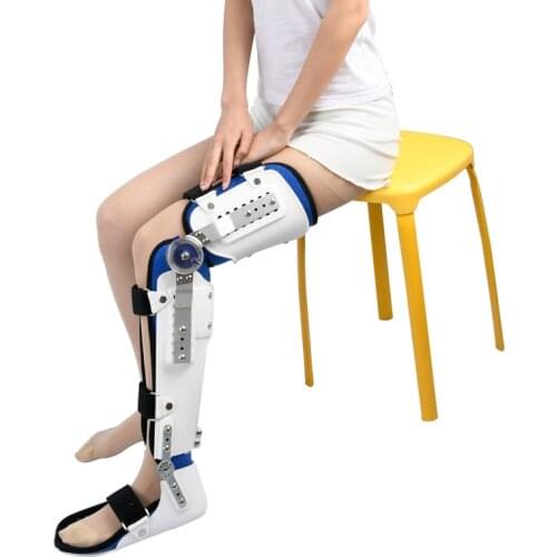 1pcs Left / Right Leg Adjustable Fixed Rigid Knee Ankle Foot Brace Protector Joint Thigh Calf Ankle Lower Limb Bracket