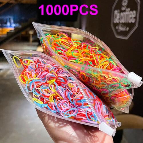 1000pcs Girls Nylon Rubber Band Elastic Hair Bands Headband Children Ponytail Holder Bands Kids Ornaments Hair Accessories Gift