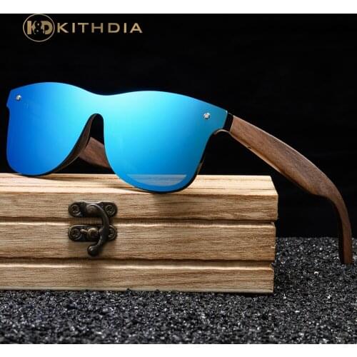Kithdia Walnut Wooden Sunglasses Brand Designer Retro Wood Sun Glasses For Men Mirror Shades Fashion Oculos Gafas De Sol