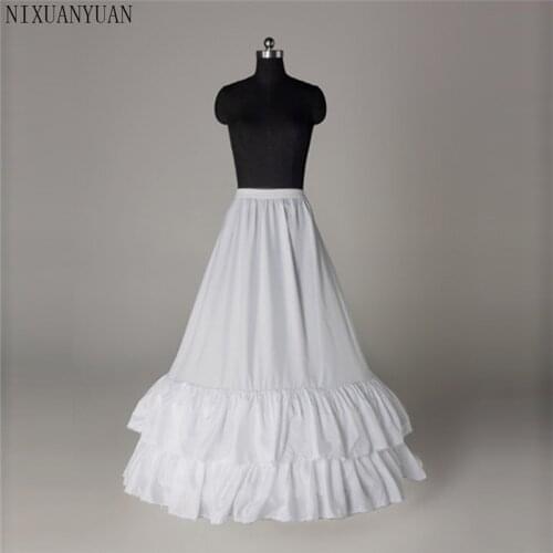 A-line Ruffles long Wedding Petticoat Floor Length Two Hoops Bridal Petticoats for Wedding