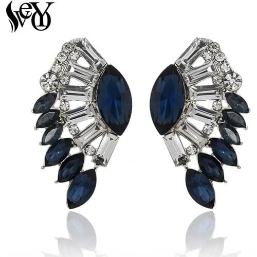 VEYO Elegant Multi-color Crystal Stud Earrings Luxury Hollow Stud Earrings Fashion Jewelry for Women 2020 New
