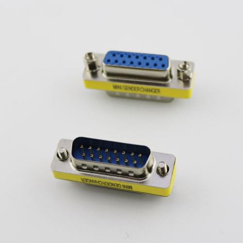 VGA-SVGA-DB15-D-SUB-15Pin-2-Rows-Male-To-DB15-Female-Mini-Gender-Changer-Adapter VGA-SVGA-DB15-D-SUB-15Pin-2-Rows-Male-To-DB15