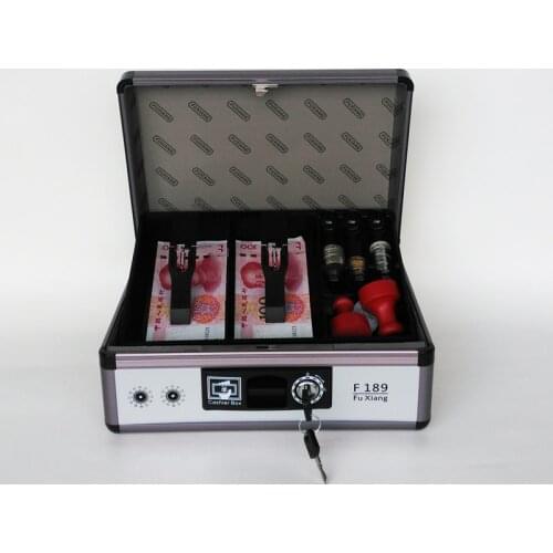 Cash Box with Money Tray Safe Metal Lock Box Locking Boxes with Key Money Saving Organizer- Security Box with Coin Tray F189