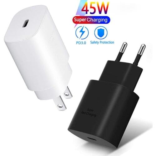 Mobile phone fast charger 45W fast charger plug PD charging plug mobile phone charger For Type-c For EU US plug For iphone 12