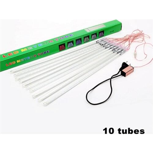 10tubes 50CM US/EU Plug Meteor Shower Rain Tubes DC7/12V LED String Lights Outdoor Waterproof Christmas Wedding Party Decor
