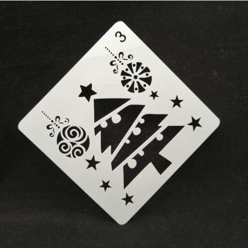 13*13 Christmas tree pvc Layering Stencils for DIY Scrapbooking/photo album Decorative Embossing DIY Paper Cards Crafts