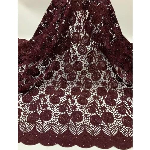 2021New Arrival African Cord Lace Fabric Embroidered Mesh Lace Fabric African Lace High Quality Guipure Lace for Party 5 yards