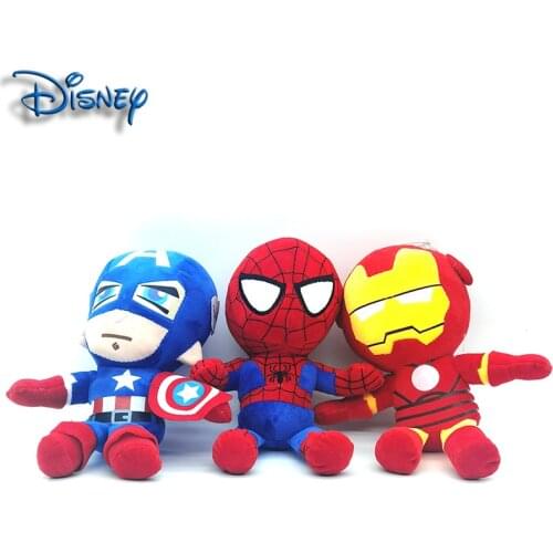 3 styles 27cm Avengers anime plush toys Captain America Spider-Man Iron Man classic collection gift