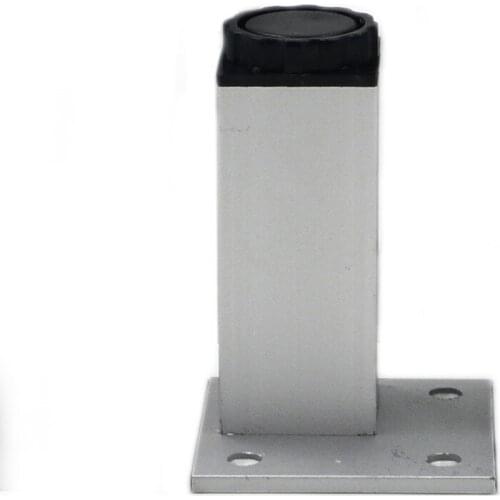 4pcs 10cm Furniture Legs Cabinet Feet Aluminum Metal Table Adjustable Square Base with Screws