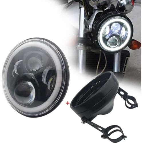 7 Inch Led Motorcycle Headlight 40W/60W/80W/90W and 7inch Shell Housing Headlight Brackets For H arley Y amaha Honda Suzuki Moto