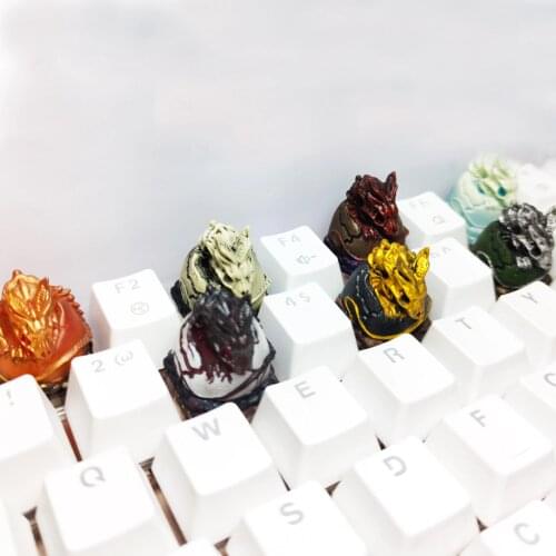 Translucent resin keycaps For Bone Dragon cross axis mechanical keyboard animation gaming accessories