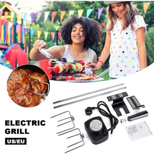 Automatic BBQ Grill Rotisserie Electric BBQ Motor Metal Spit Roaster Rod Charcoal Pig Chicken Beef Barbecue Grill for Outdoor
