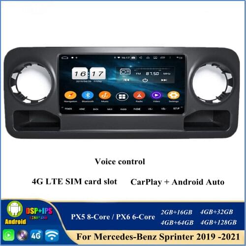 4gb+128gb CarPlay 10.25" PX6 Android 10 Car DVD Player for Mercedes-Benz Sprinter 2019 2020 DSP Radio GPS WIFI Bluetooth 5.0
