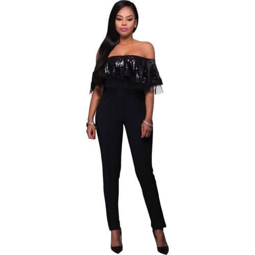 Free Shipping Strapless Design Hot Women Rompers Full Length Sexy Flash Jumpsuits