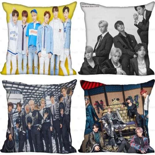 KPOP ONEUS Pillow Case For Home Decorative Silk Pillows Cover Invisible Zippered Throw PillowCases 40X40,45X45cm 0512