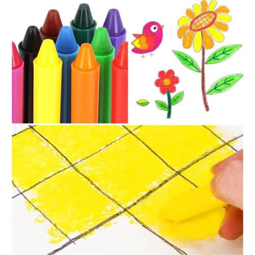 Colorful Oil Painting Crayons Monochrome Washable Water-soluble Rotating Crayons Child Gift Art School Stationery Supplies