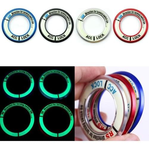 Optional Color Night Vision Light Luminous Ignition Switch Sticker Glow Key Ring Hole Decor With Pattern Ford For Chevrolet