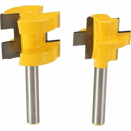 DANIU 2pcs 6.35mm Tongue And Groove Bit Tenon Cutter Wood Milling Cutter Floor Knife Woodworking Tool