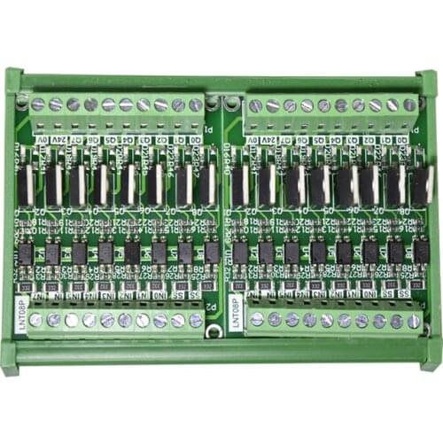 Transistor optocoupler isolation board 16 channels PLC amplifier board Positive/negative input Output PNP 5V 12-24V