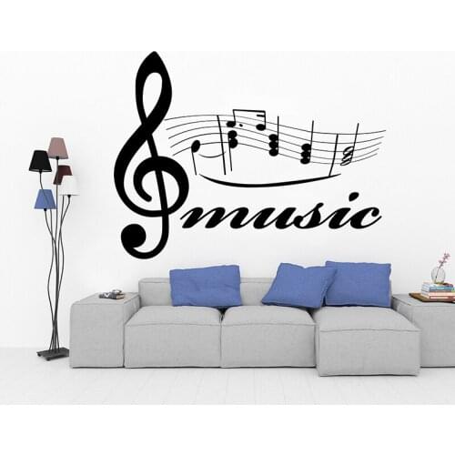 Music notation DIY sticker art decor Music Melody vinyl Wall decal mural home decor for living room bedroom wall tattoo G900